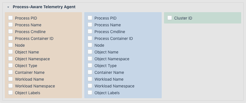 Dimensions whose values originate from kappa-collected data can be used in queries.
